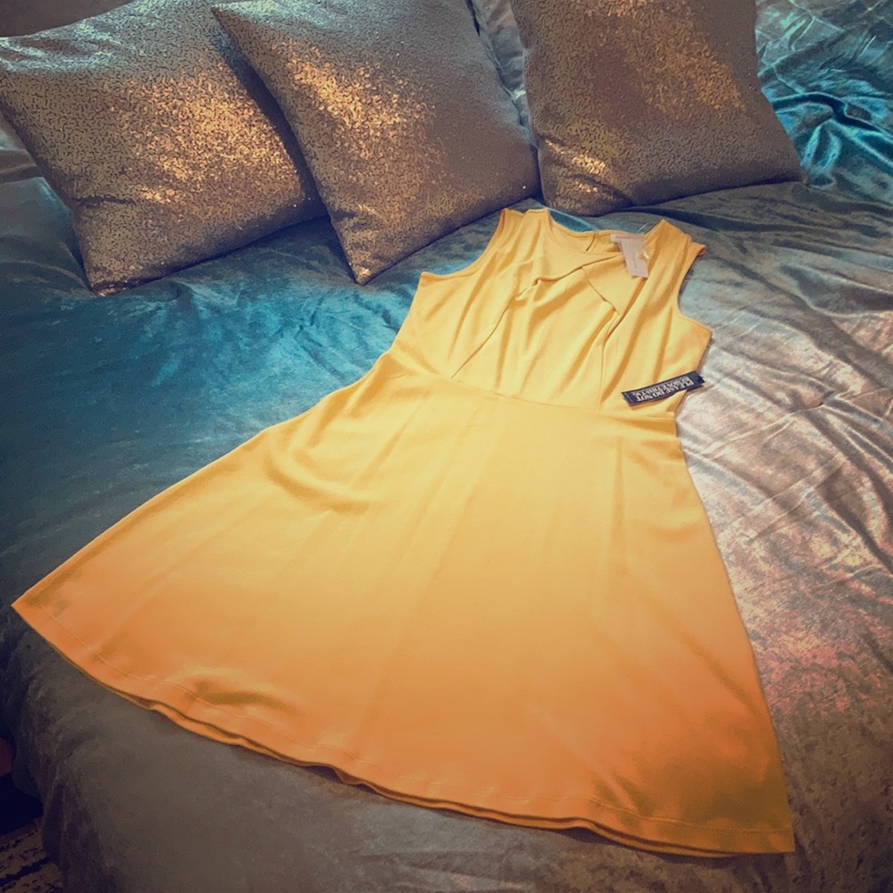 Yellow work professional office summer dress